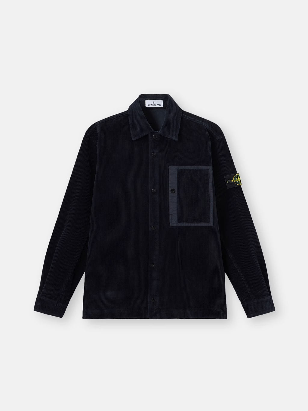 Stone Island Organic Cotton Corduroy 800 Chest Pocket Overshirt in Navy