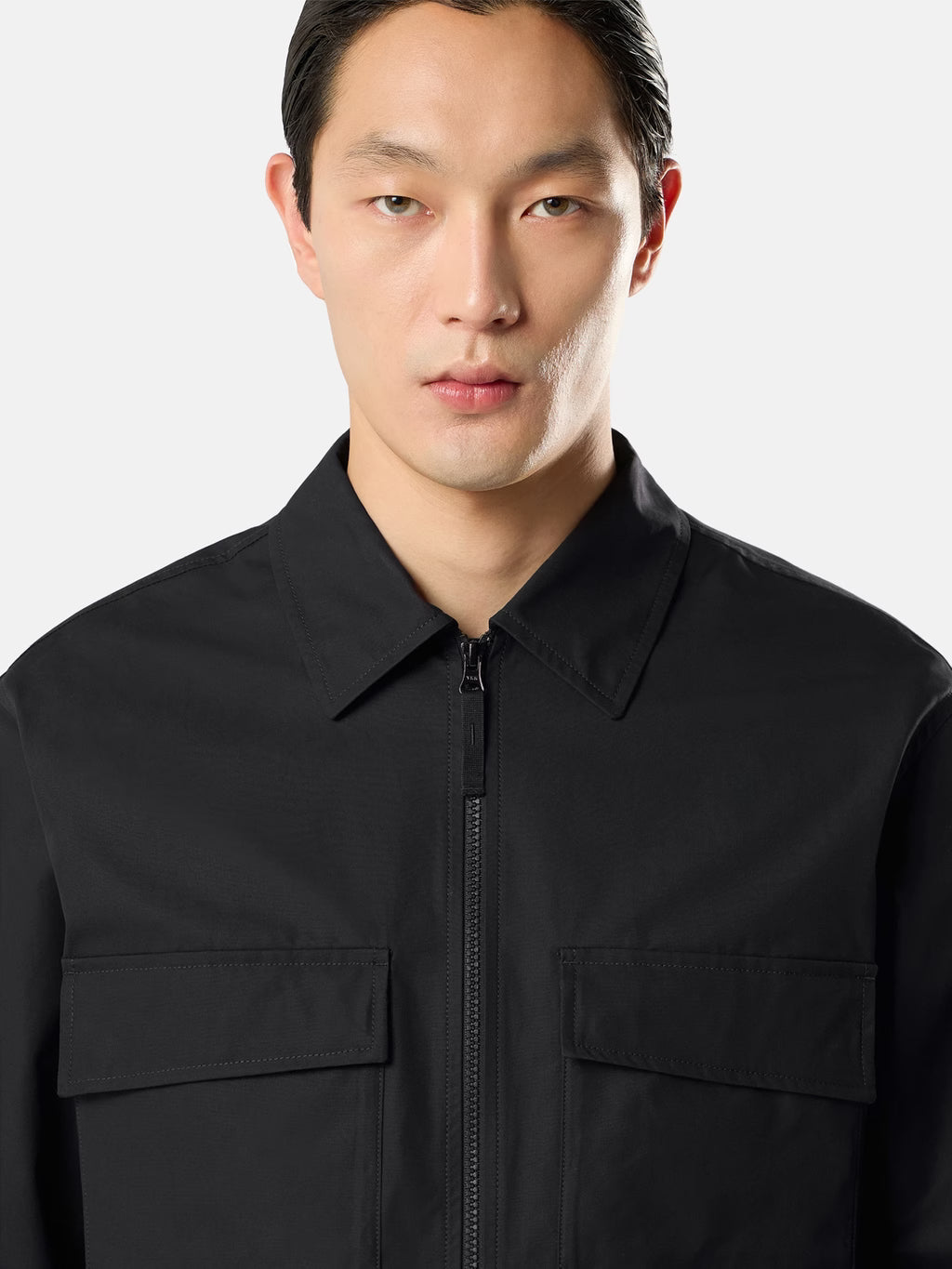 Stone Island All-Weather Cotton Canvas Ghost Overshirt in Black
