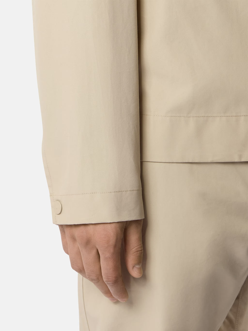 Stone Island All-Weather Cotton Canvas Ghost Overshirt in Beige