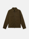 Stone Island All-Weather Cotton Canvas Ghost Overshirt in Military Green
