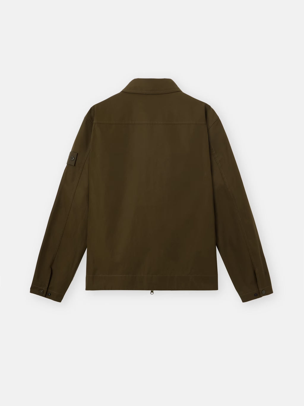 Stone Island All-Weather Cotton Canvas Ghost Overshirt in Military Green