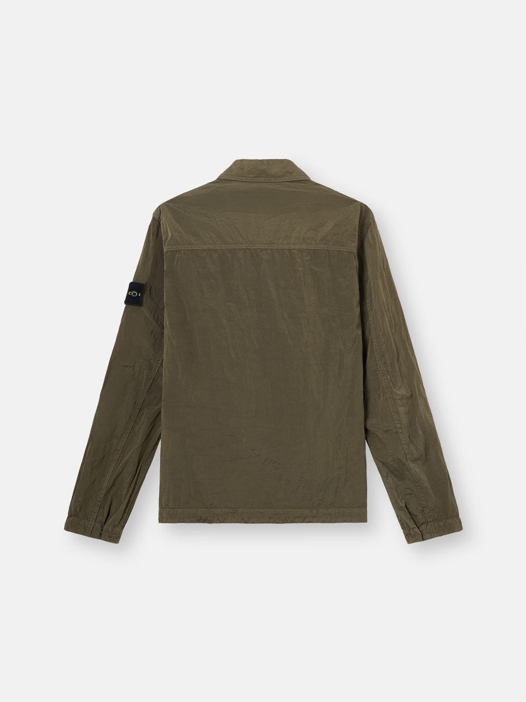 Stone Island Nylon Metal Chest Pocket Overshirt in Military Green