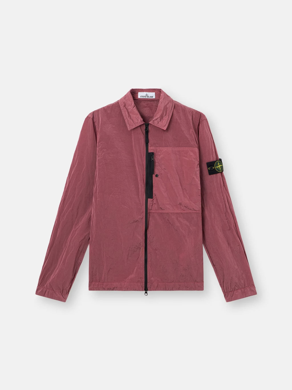 Stone Island Nylon Metal Chest Pocket Overshirt in Geranium
