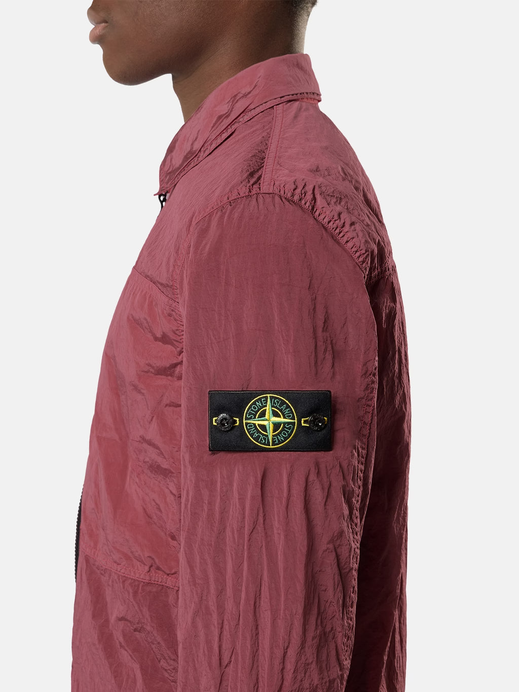 Stone Island Nylon Metal Chest Pocket Overshirt in Geranium
