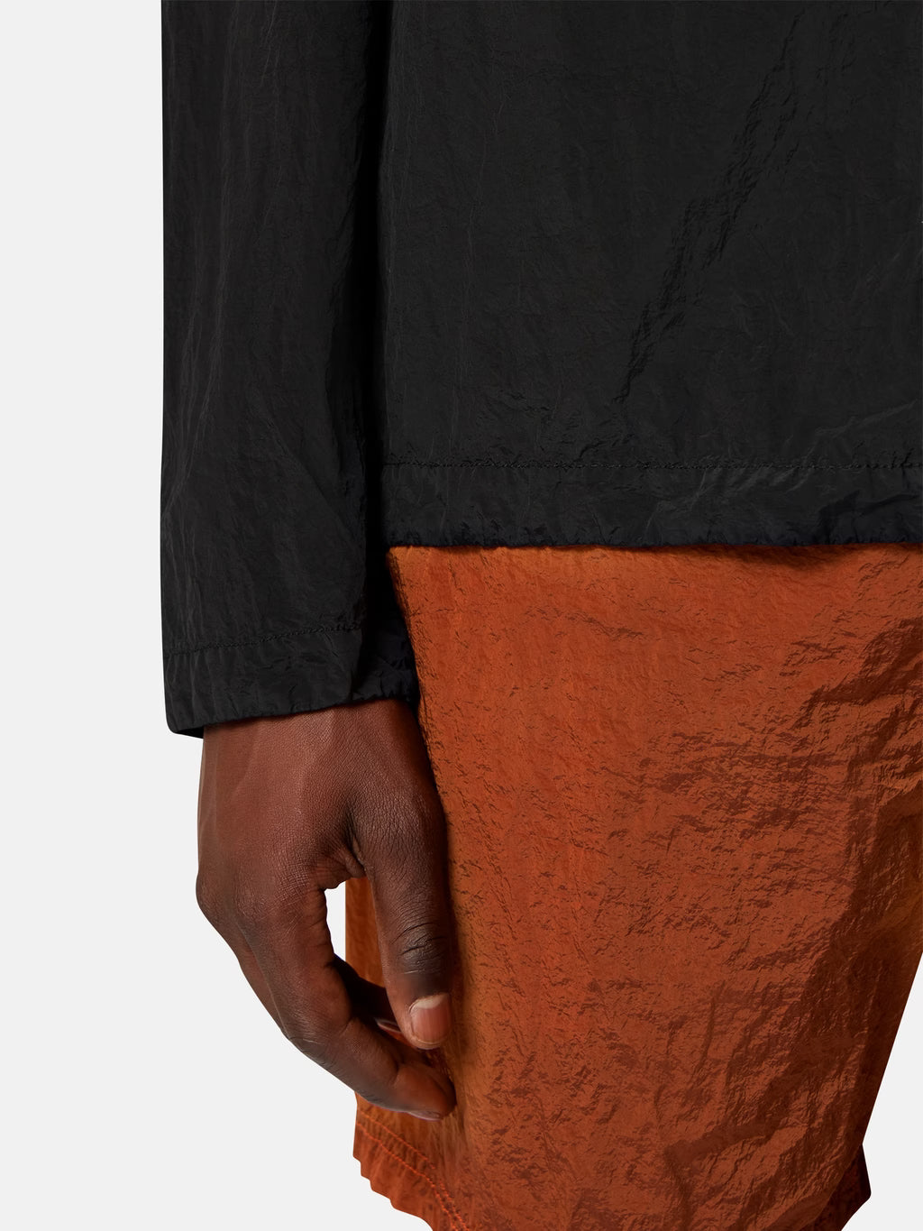 Stone Island Nylon Metal Chest Pocket Overshirt in Black