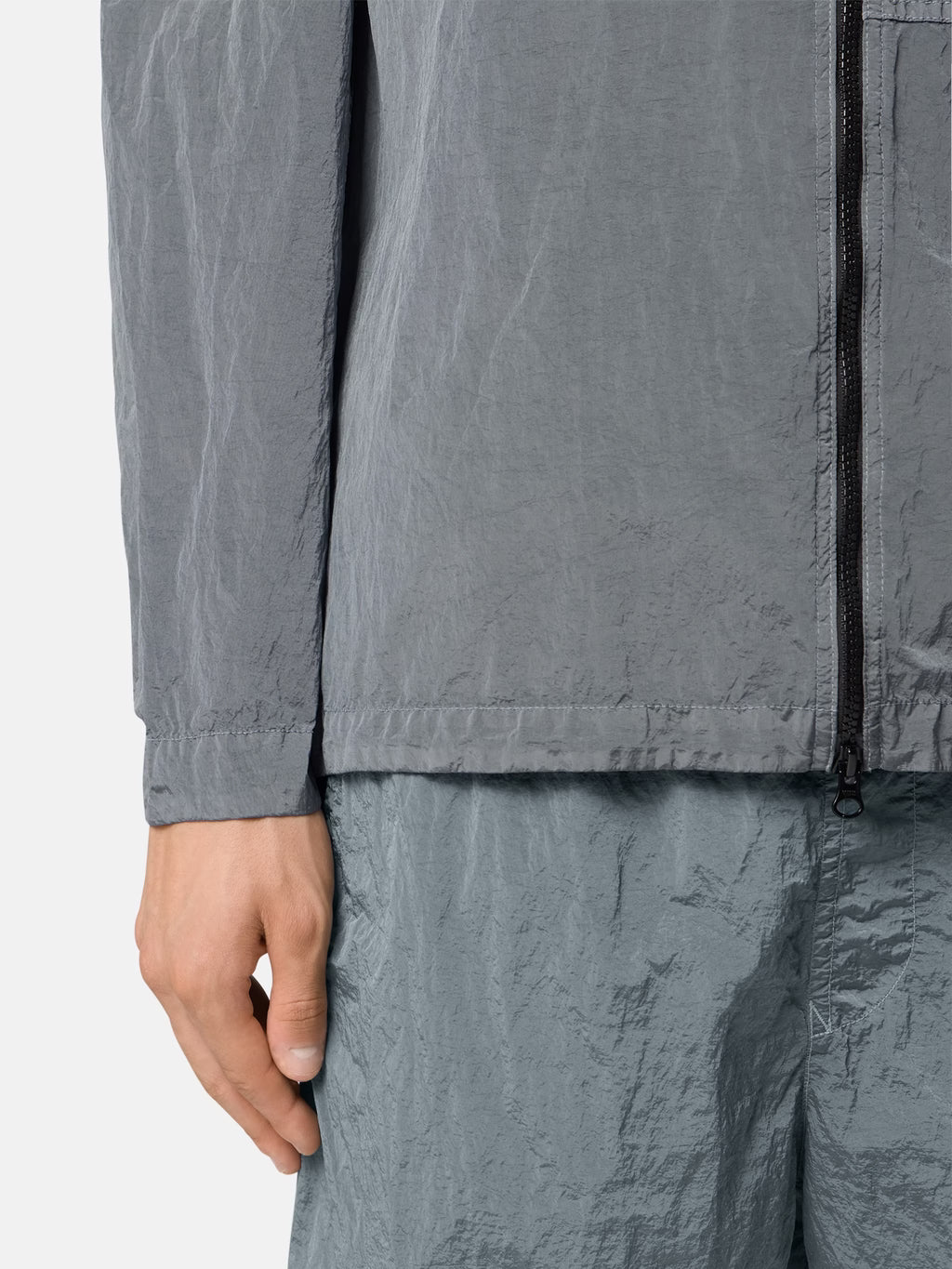 Stone Island Nylon Metal Chest Pocket Overshirt in Ash Grey