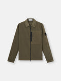 Stone Island Nylon Metal Chest Pocket Overshirt in Military Green