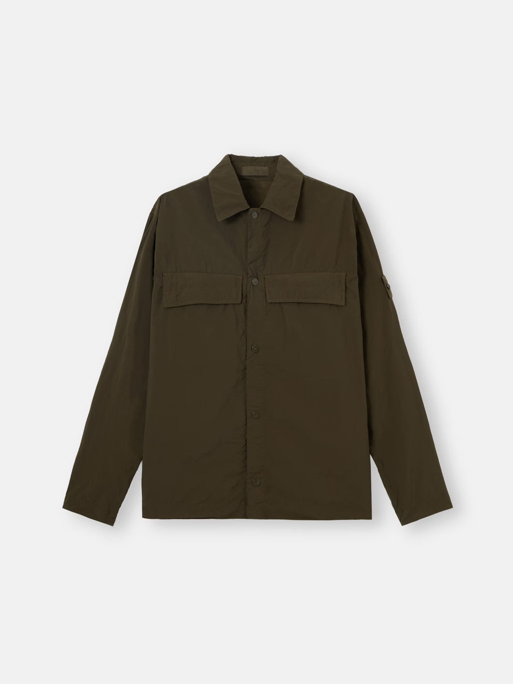 Stone Island Ghost Nylon Smerigliato Overshirt in Military Green