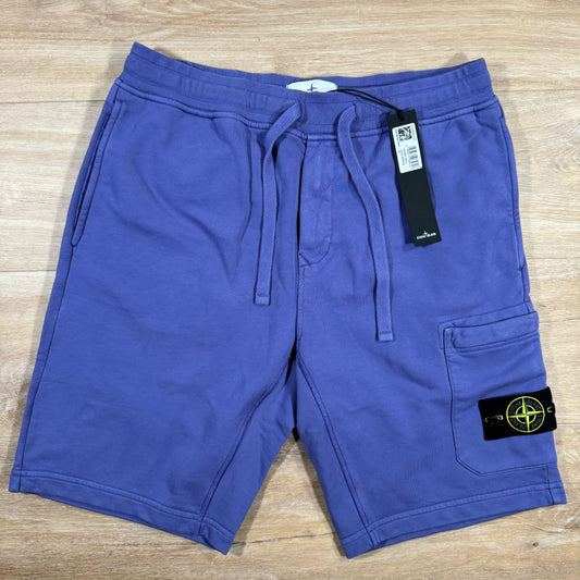 Stone Island Garment Dyed Fleece Shorts in Lavender