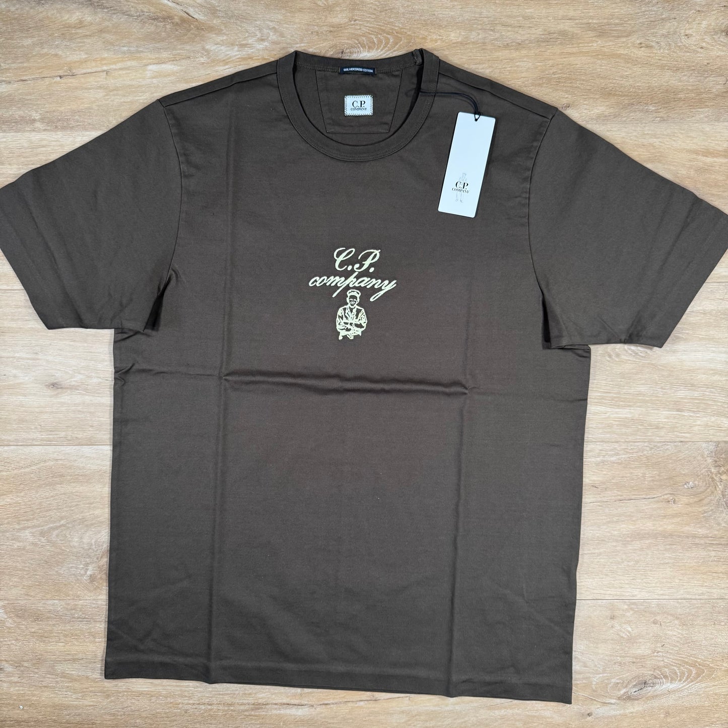 C.P. Company 30/2 Twisted Embroidery T-Shirt in Ivy Green