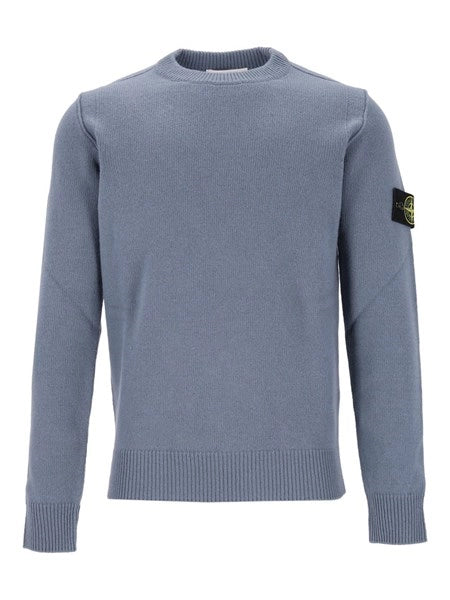 Stone Island Lambswool Crewneck Jumper in Steel Blue