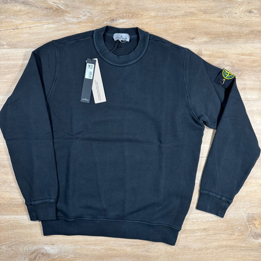 Stone Island Diagonal Fleece Old Effect Sweatshirt in Black