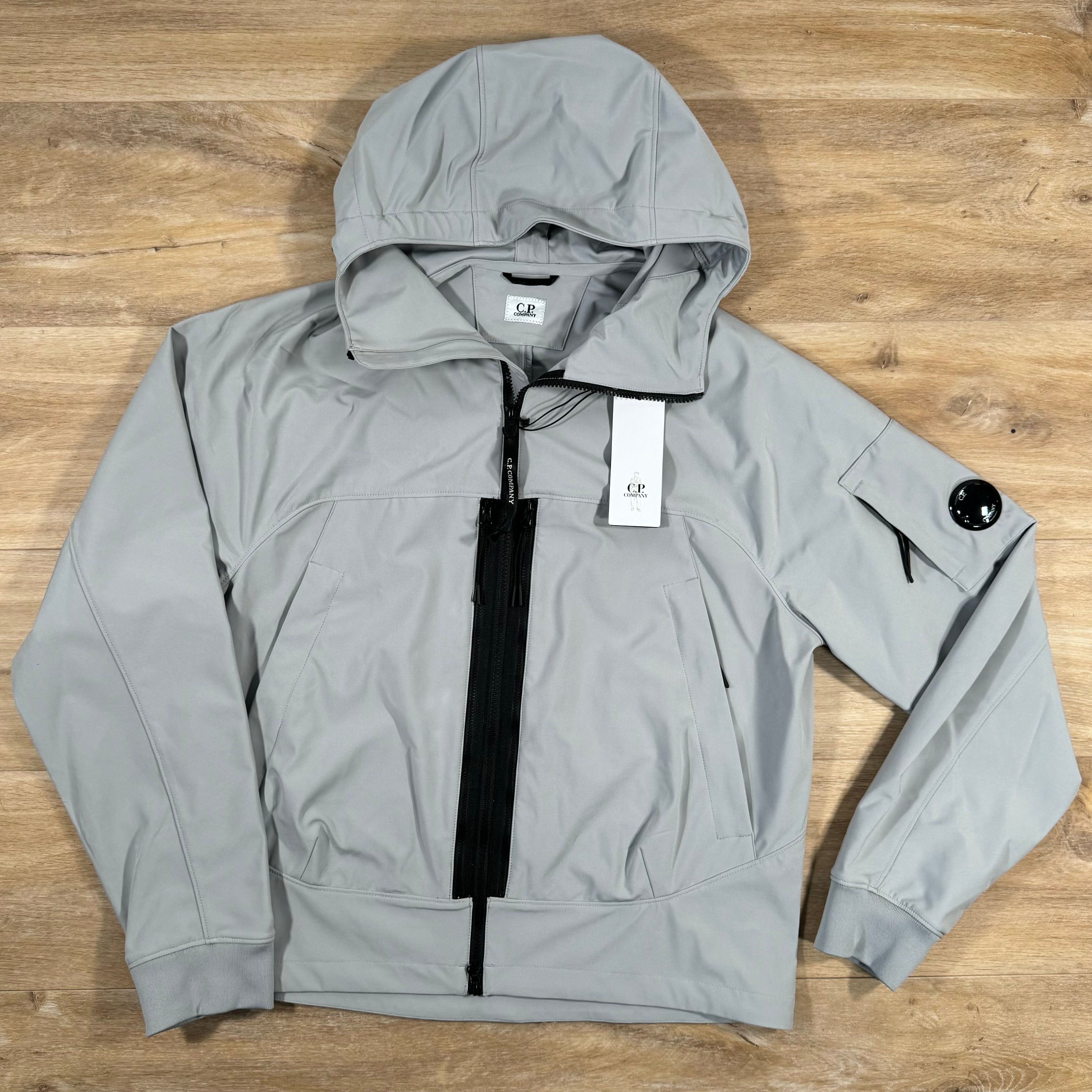 C.P. Company Soft Shell Lens Jacket in Drizzle Grey LABEL MENSWEAR