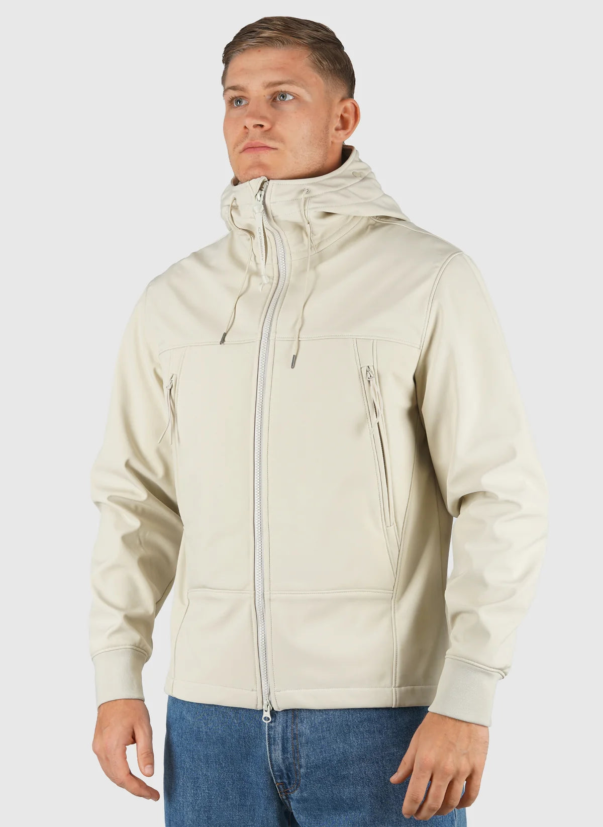 C.P. Company Shell-R Goggle Jacket in Silver Birch