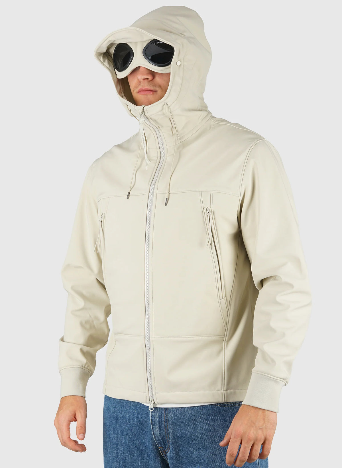 C.P. Company Shell-R Goggle Jacket in Silver Birch