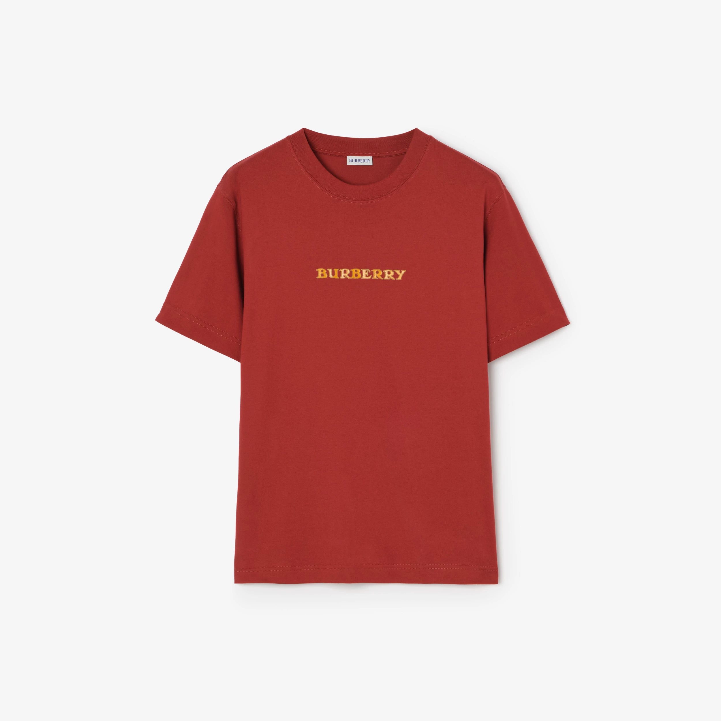 Burberry Heritage Logo Cotton T-Shirt in Auburn Brown