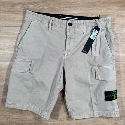 Stone Island Stretch Twill Cargo Shorts in Desert