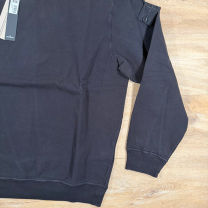 Stone Island Ghost Stretch Cotton Fleece Crewneck Sweatshirt in Black
