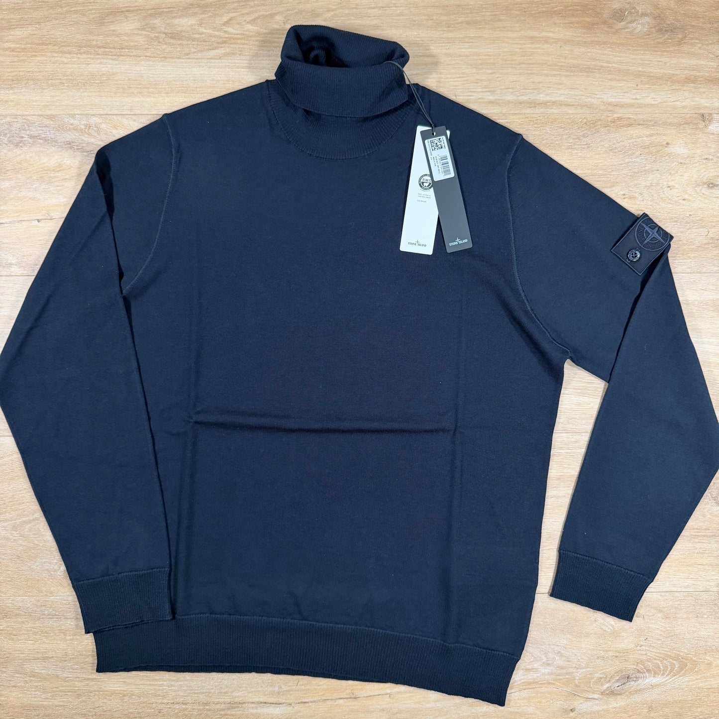 Stone Island Ghost Pure Light RWS Wool Turtleneck Jumper in Navy
