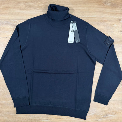 Stone Island Ghost Pure Light RWS Wool Turtleneck Jumper in Navy