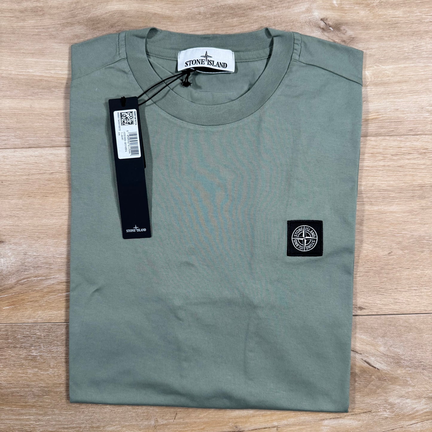 Stone Island Patch Logo T-Shirt in Sage Green