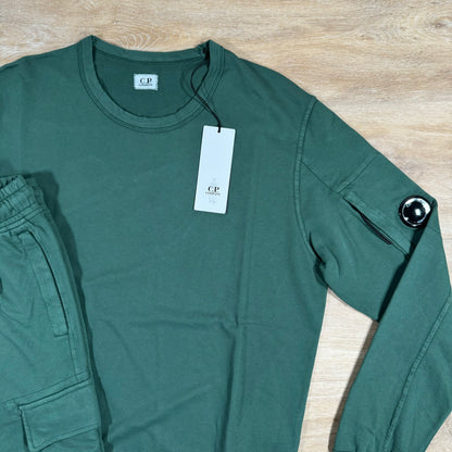 C.P. Company Light Fleece Lens Tracksuit in Duck Green