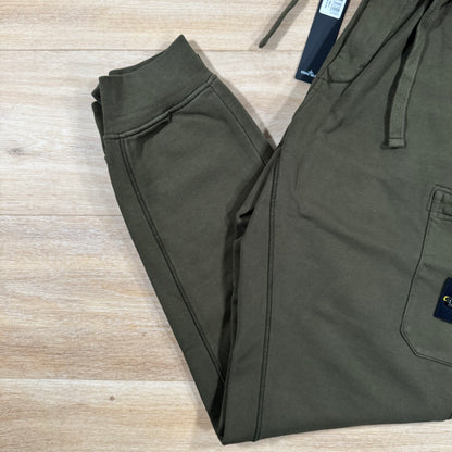 Stone Island Slim Fit Cargo Sweatpants in Olive