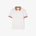 Burberry Evan Check Trim Polo Shirt in Chalk