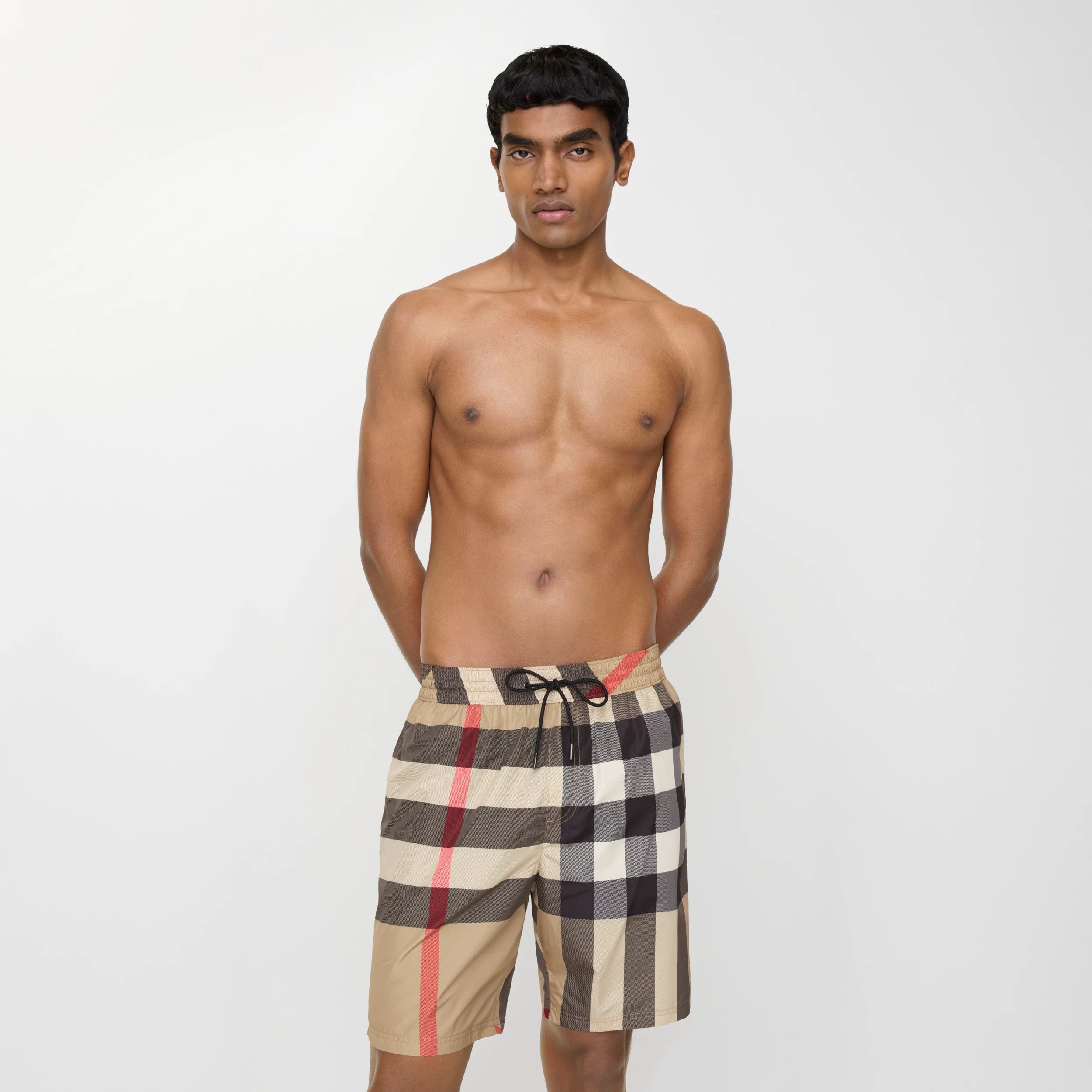 Burberry Check Swim Shorts in Archive Beige