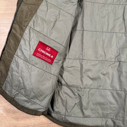 C.P. Company Chrome-R Hooded Zipped Lens Overshirt in Ivy Green