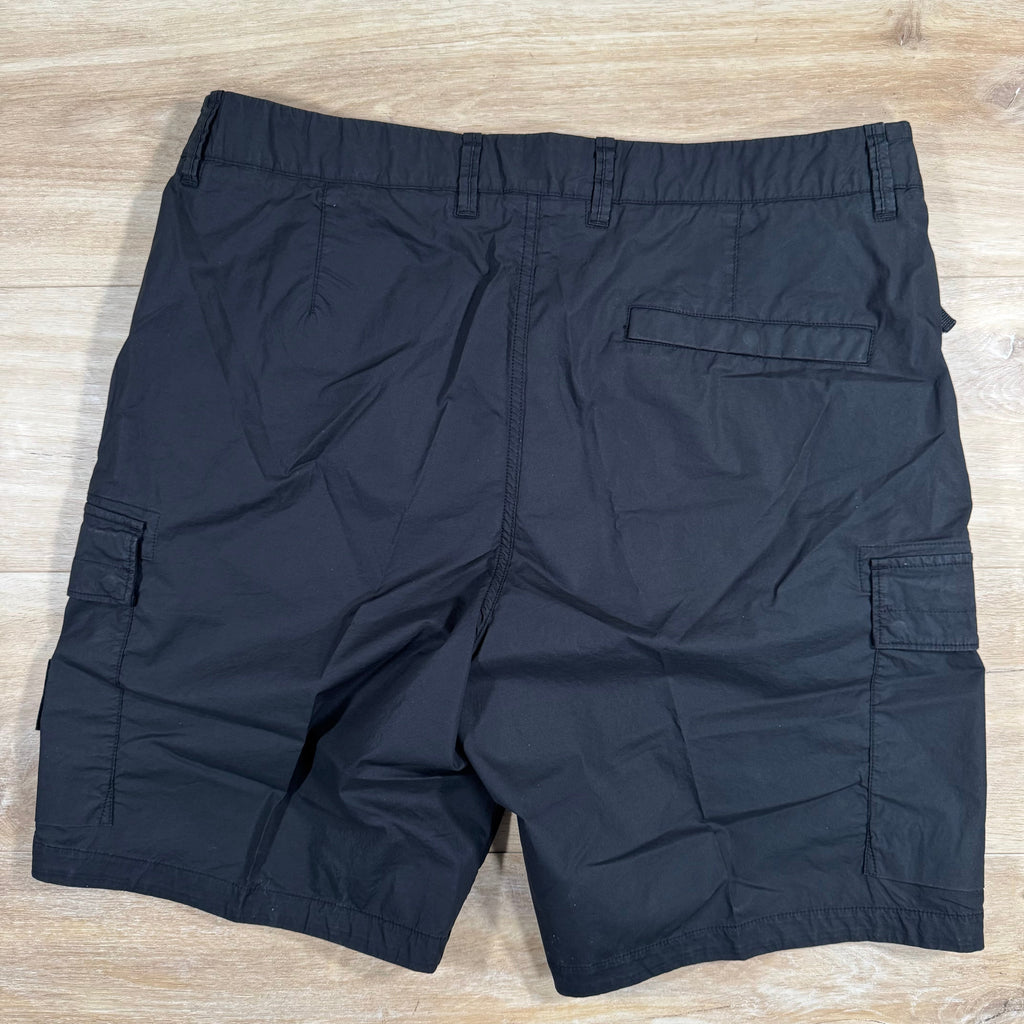 Stone Island Stretch Cotton Tela 'Paracadute' Cargo Bermuda Shorts in Black