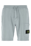 Stone Island Organic Cotton Fleece Jogger Shorts in Ash Grey