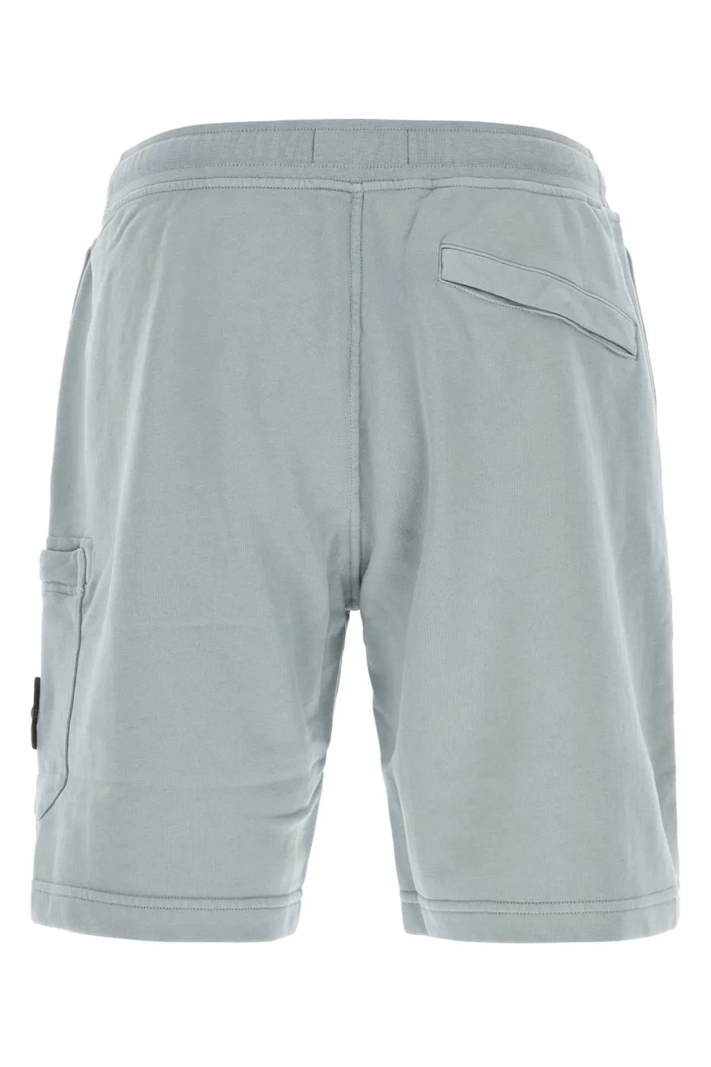 Stone Island Organic Cotton Fleece Jogger Shorts in Ash Grey