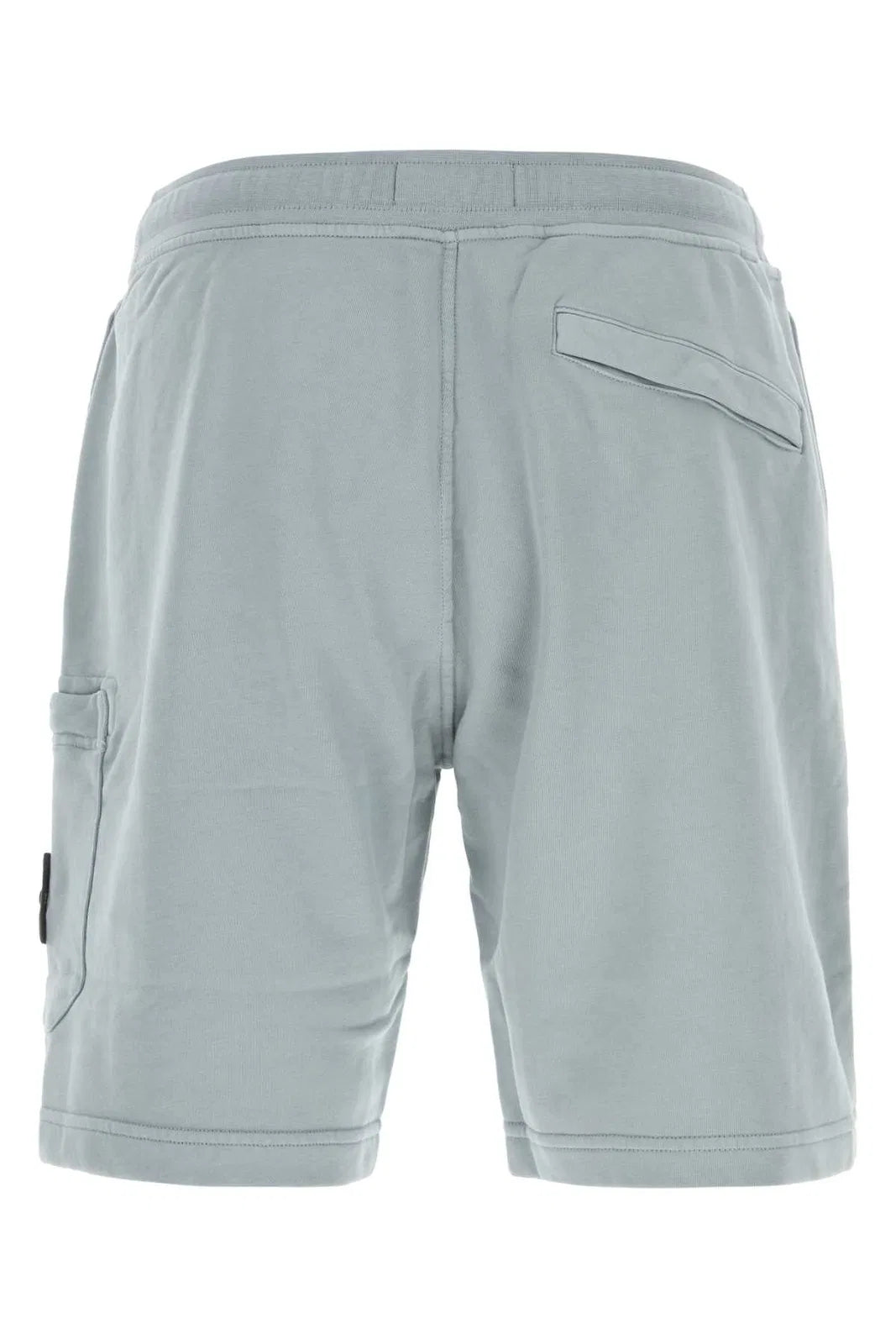 Stone Island Organic Cotton Fleece Jogger Shorts in Ash Grey