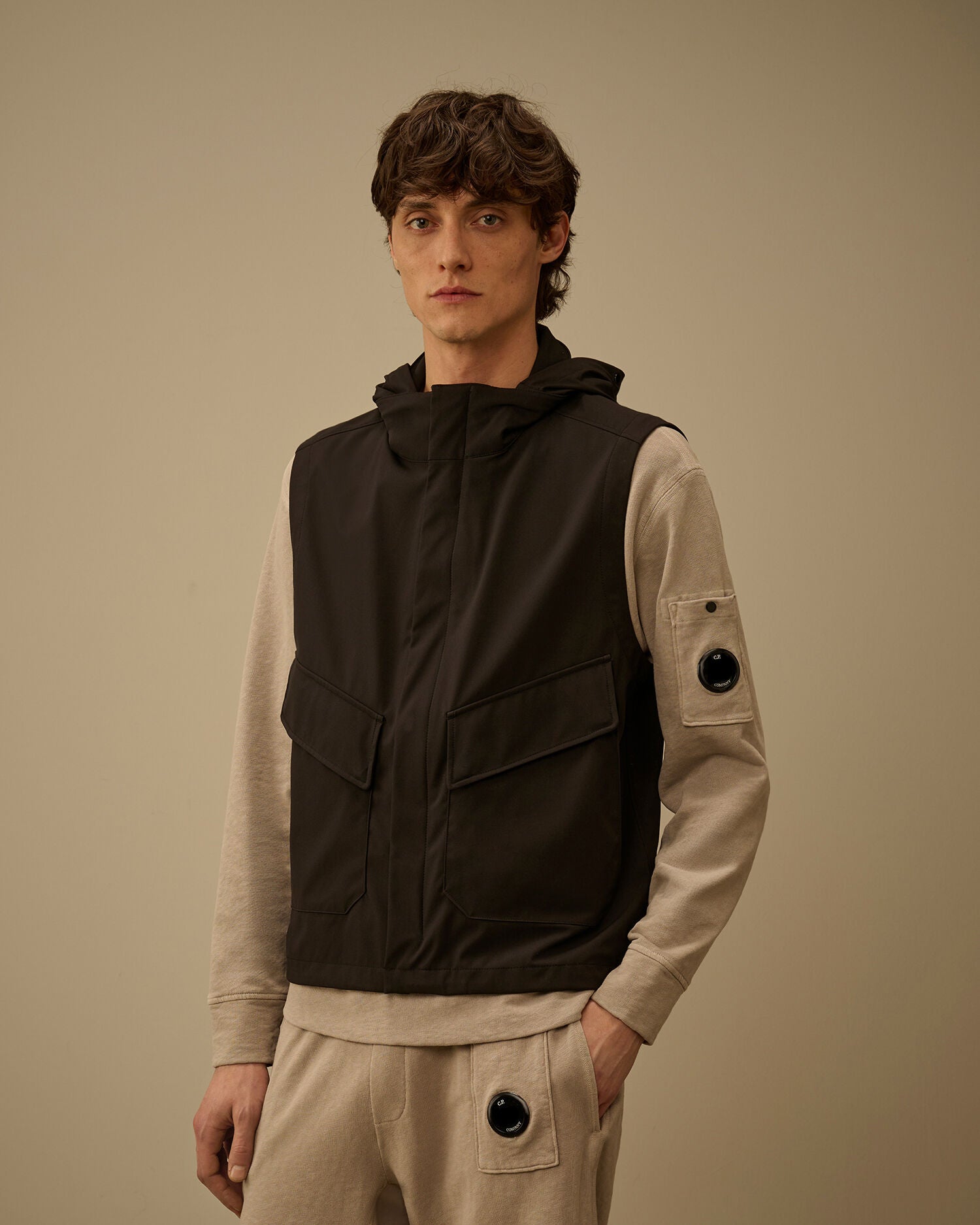 C.P. Company Shell-R Goggle Gilet in Black