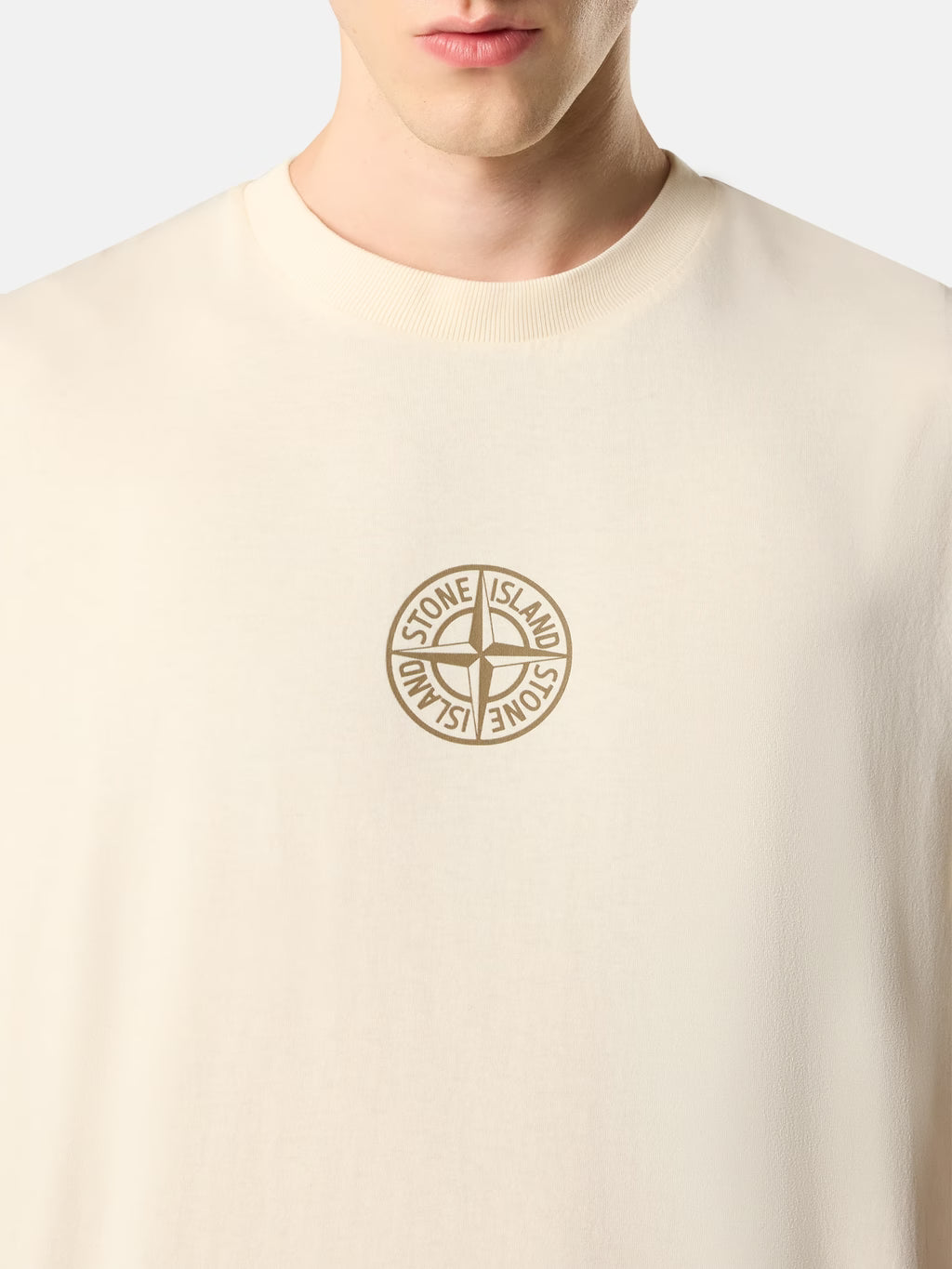 Stone Island 'Low Infos' Print T-Shirt in Ivory