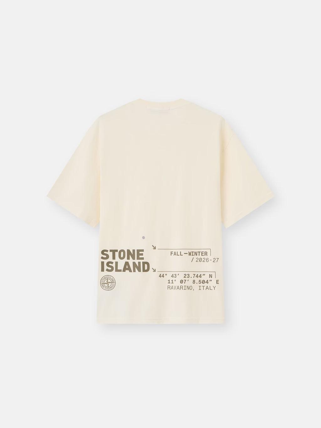 Stone Island 'Low Infos' Print T-Shirt in Ivory
