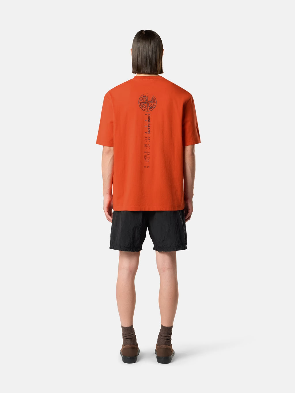 Stone Island 'Vertical Placement' Print T-Shirt in Burnt Orange