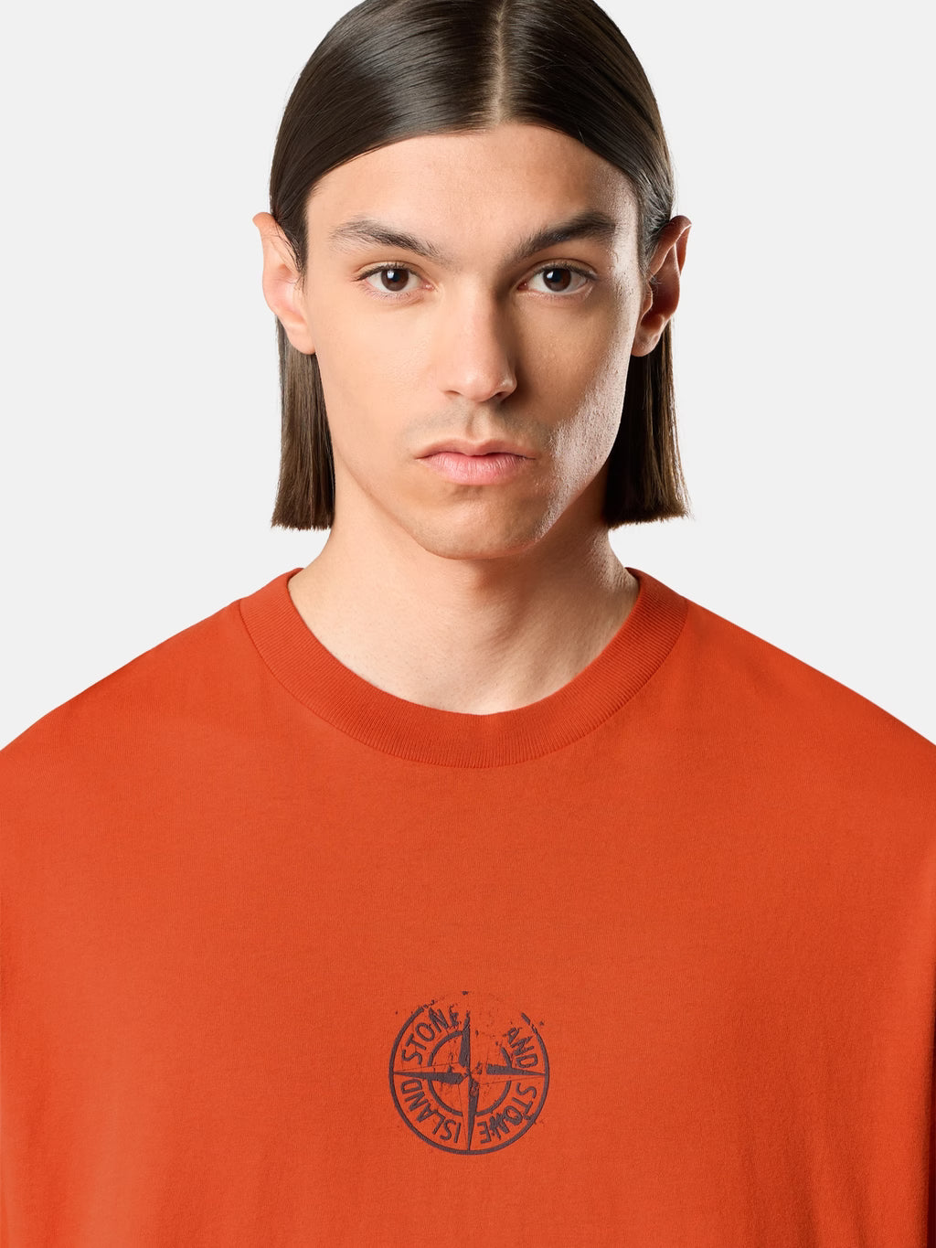 Stone Island 'Vertical Placement' Print T-Shirt in Burnt Orange