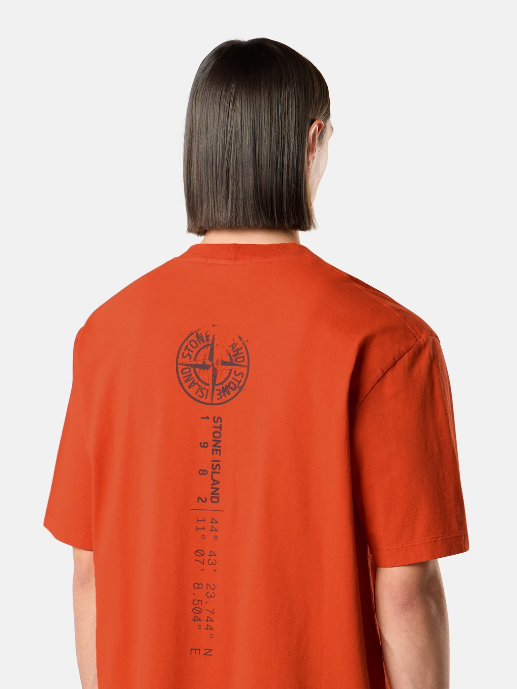Stone Island 'Vertical Placement' Print T-Shirt in Burnt Orange