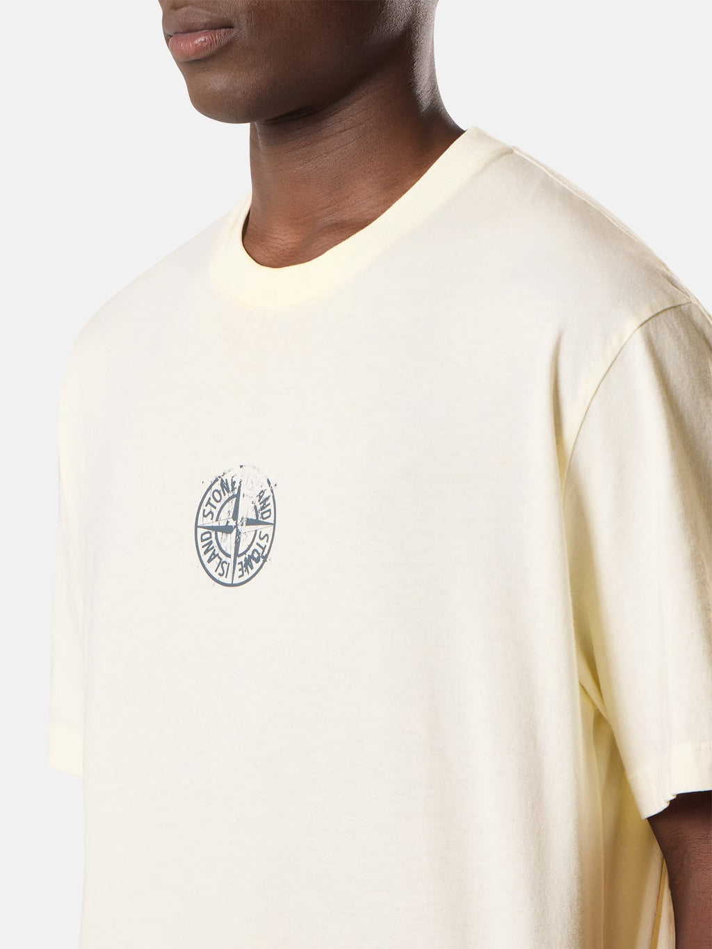 Stone Island 'Vertical Placement' Print T-Shirt in Ivory