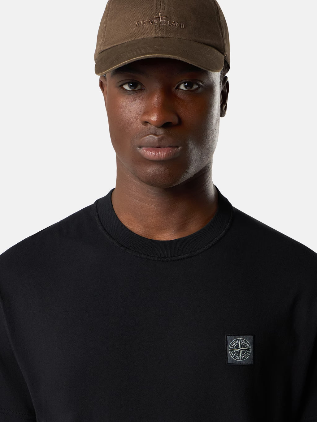 Stone Island 'Fissato' Effect Compass Patch T-Shirt in Black