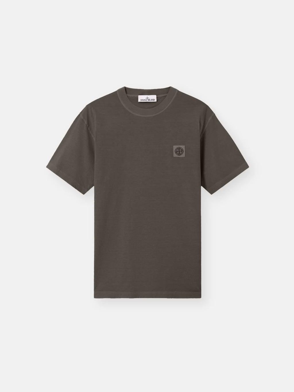 Stone Island 'Fissato' Effect Compass Patch T-Shirt in Charcoal Grey