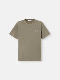 Stone Island 'Fissato' Effect Compass Patch T-Shirt in Military Green