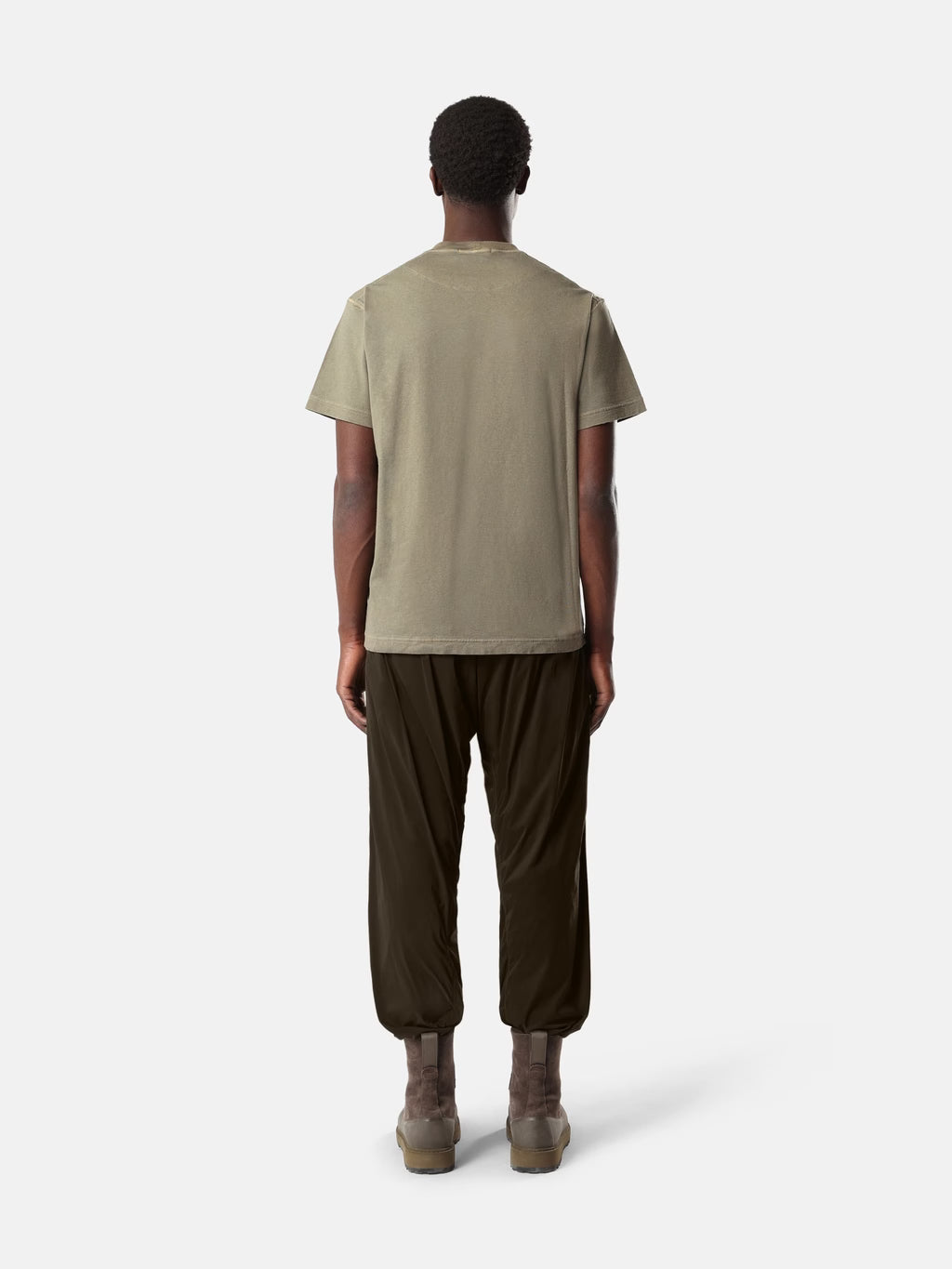 Stone Island 'Fissato' Effect Compass Patch T-Shirt in Military Green