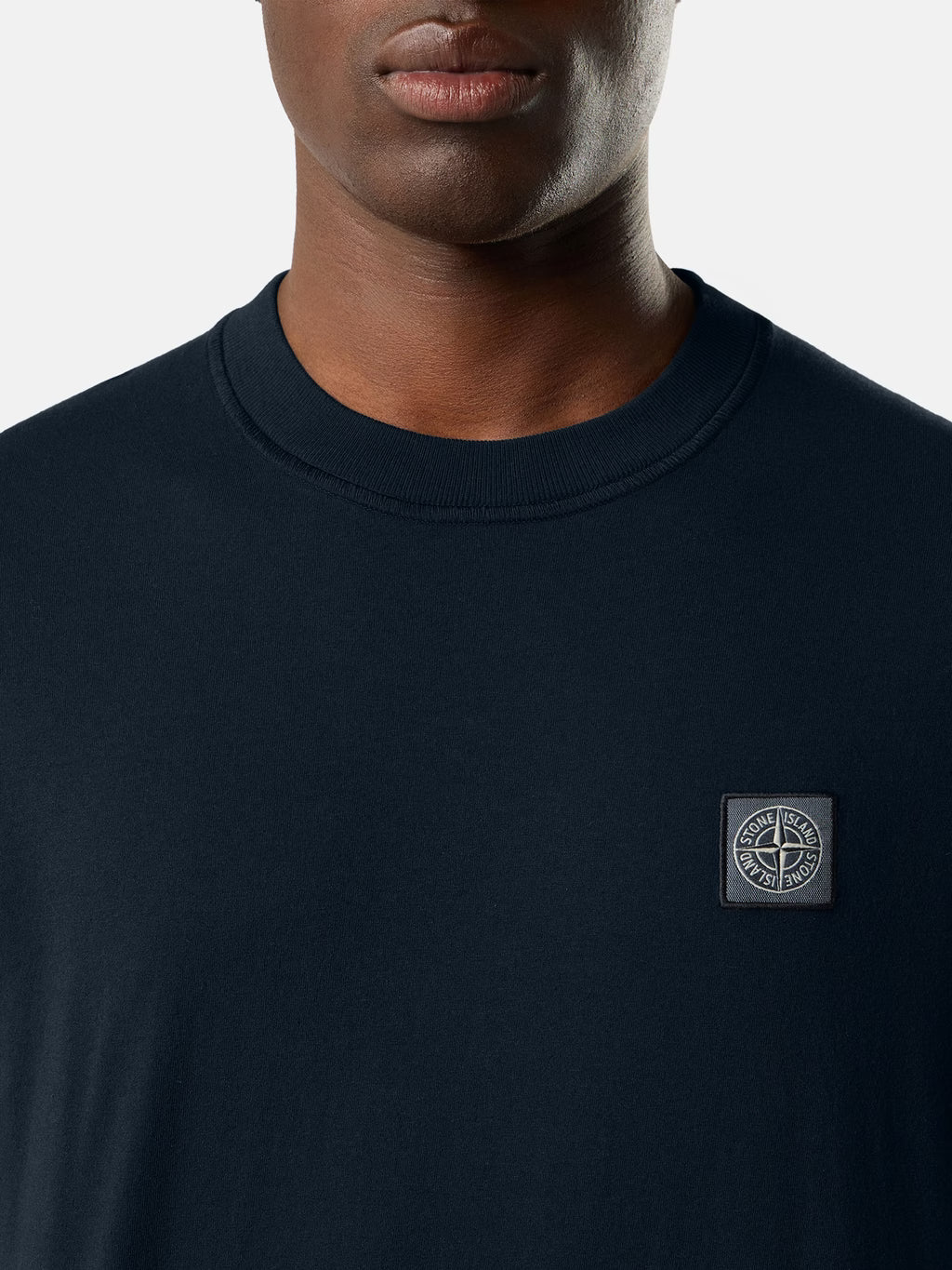 Stone Island 'Fissato' Effect Compass Patch T-Shirt in Navy