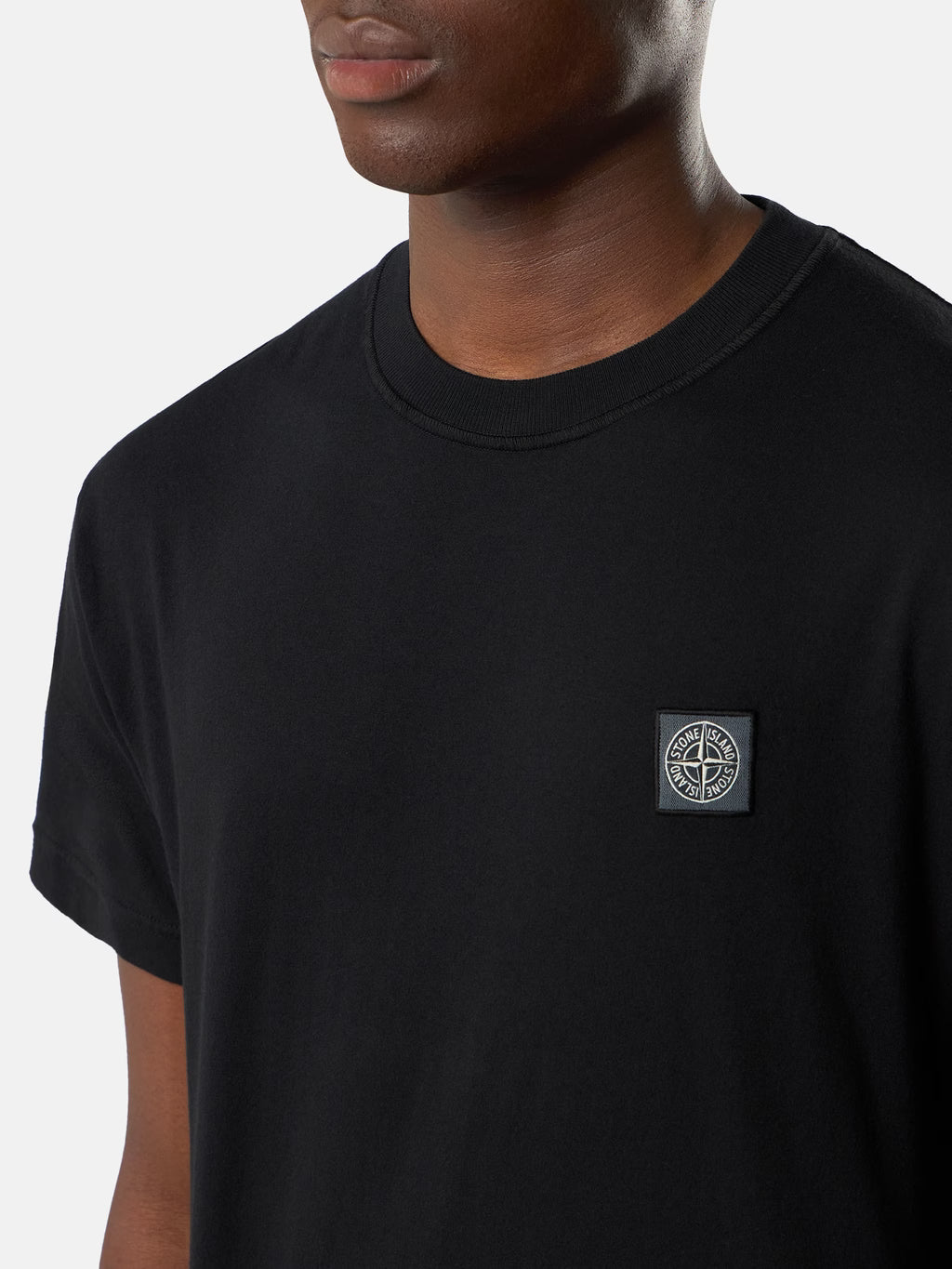 Stone Island 'Fissato' Effect Compass Patch T-Shirt in Black