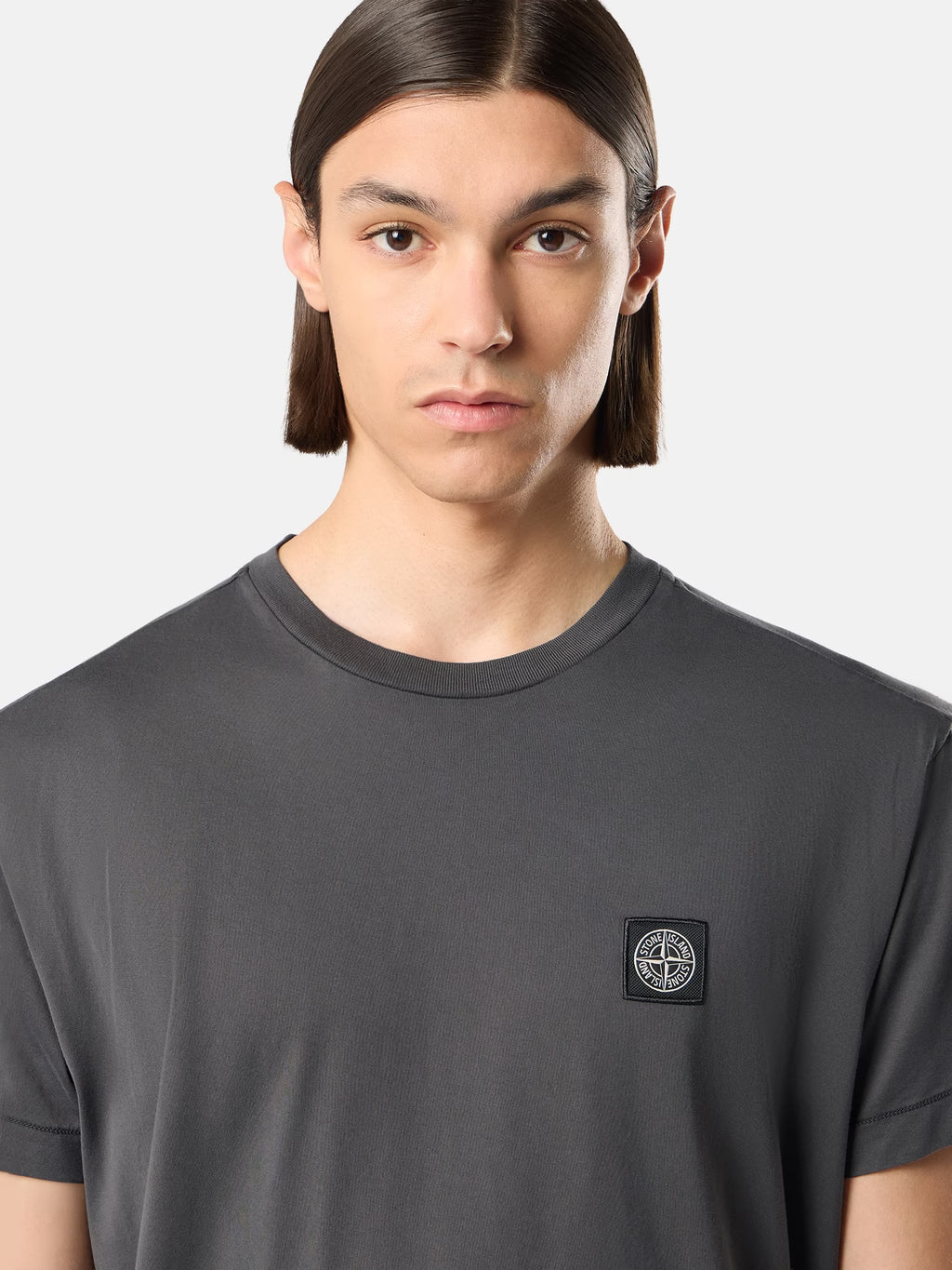 Stone Island Compass Patch T-Shirt in Lead Grey