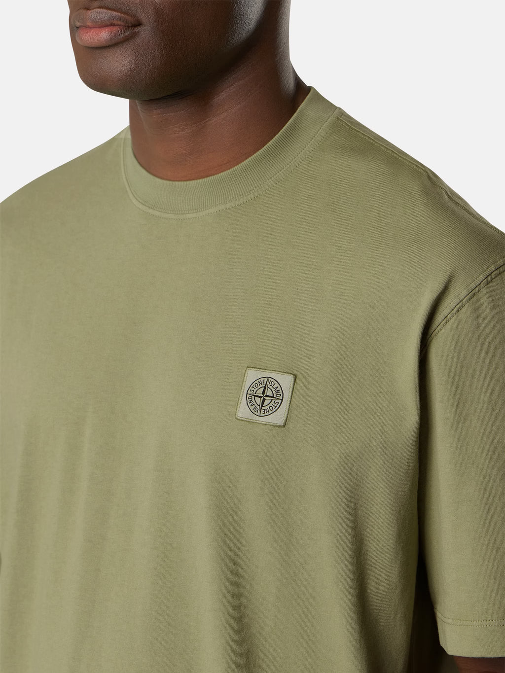 Stone Island Combed Organic Cotton T-Shirt in Laurel Green