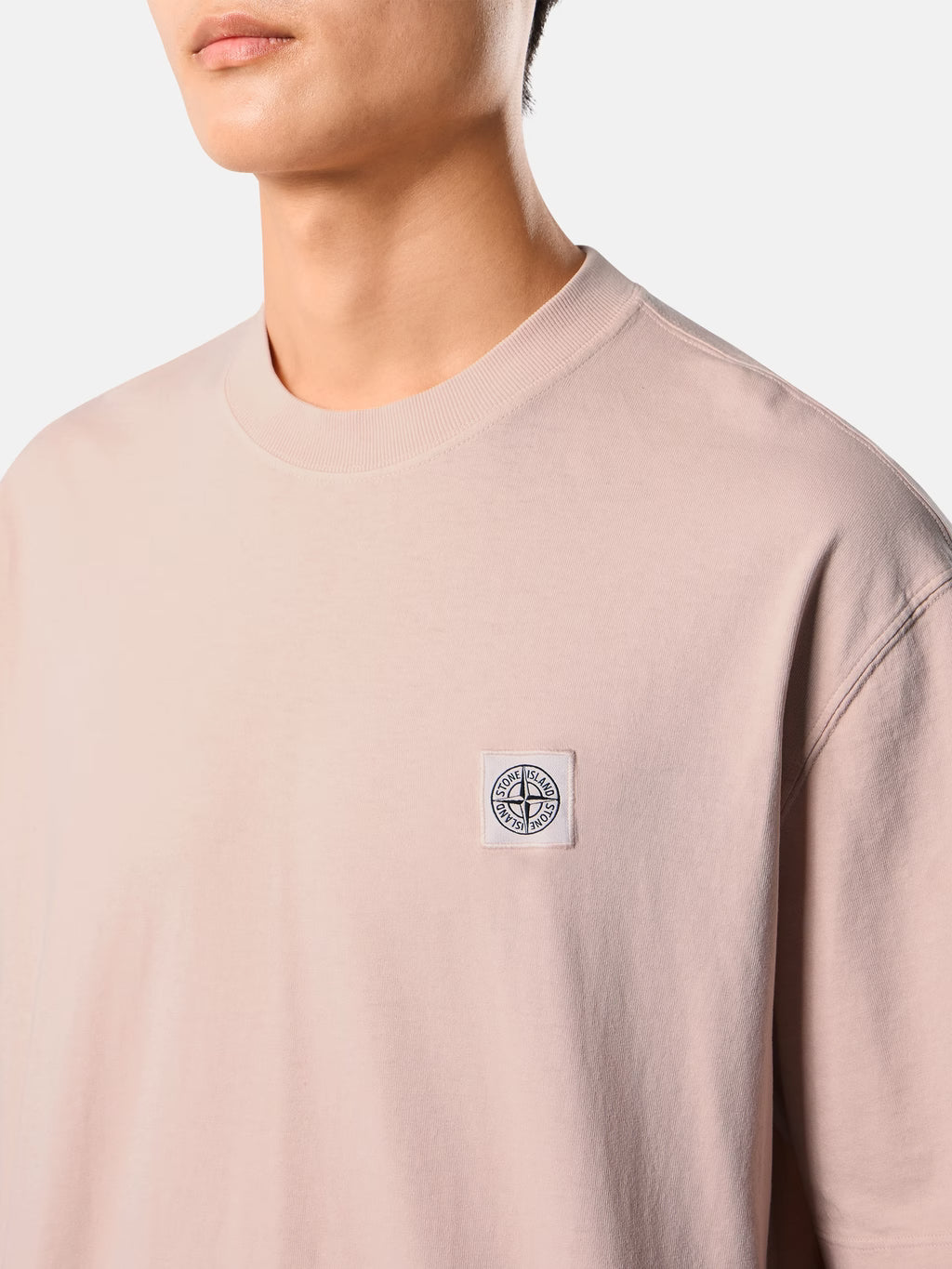 Stone Island Combed Organic Cotton T-Shirt in Antique Rose